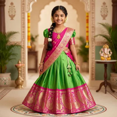 Pink & Green Royale Lehenga Choli set